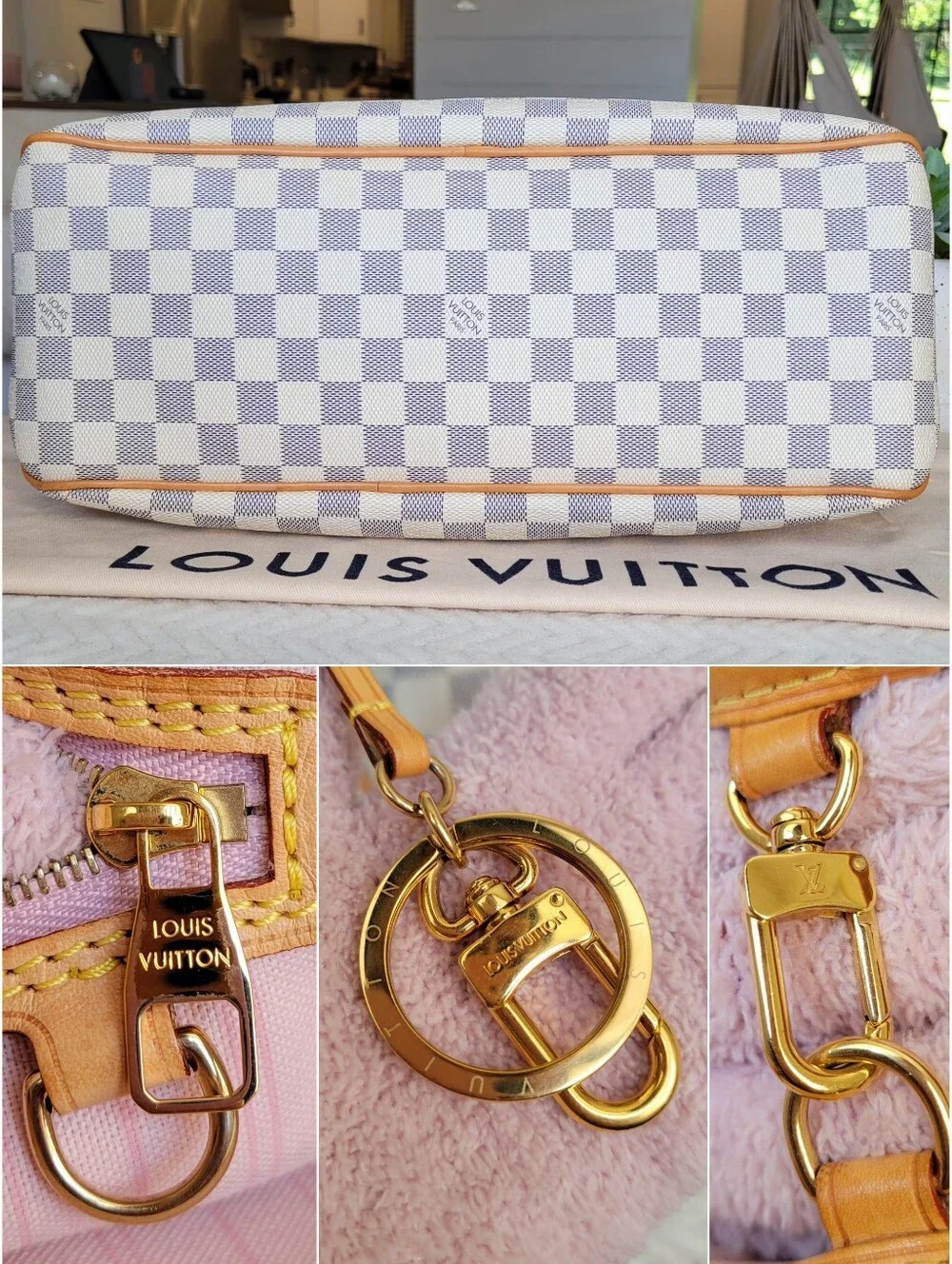 BEAUTIFUL🩷 Louis Vuitton DELIGHTFUL MM Damier Azur Hobo Shoulder Bag